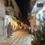 Paros tourist area at night