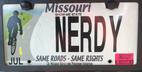 License plate reflecting my long history of bike riding, and my nerdiness